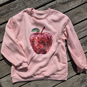 SHEIN Pink Apple Sweatshirt